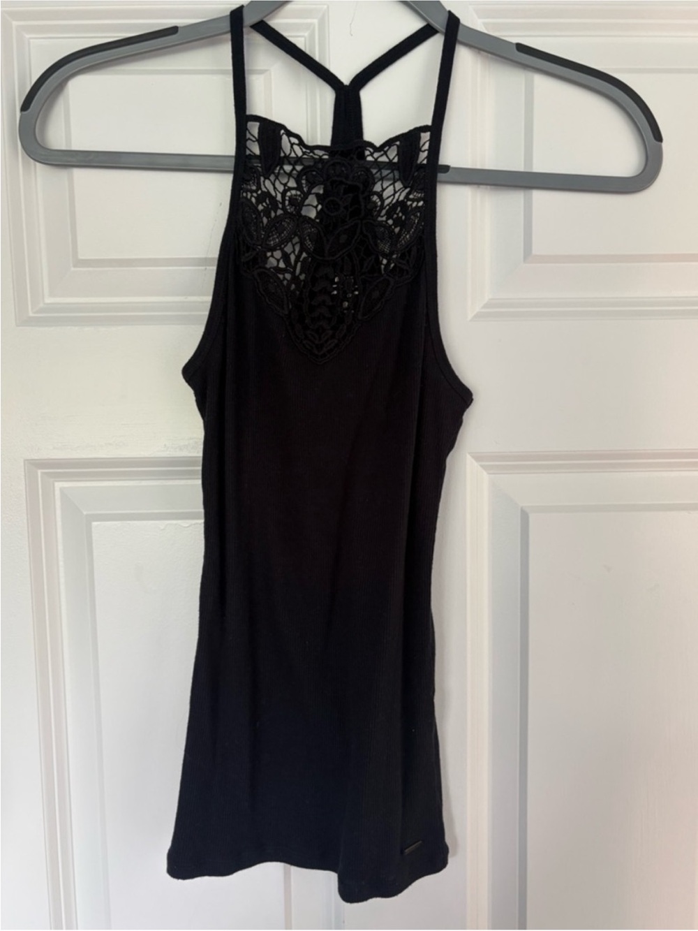 Hollister Black Lace-Back Tank Top